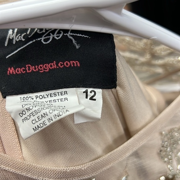 Mac Duggal 10799 NWOT BEADED ILLUSION HIGH NECK LONG SLEEVE A LINE GOWN - Picture 9 of 10